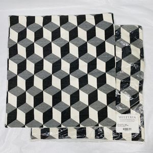 2 Wisteria Geometric Square Cotton Pillow Covers